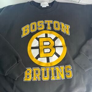 Vintage Boston Bruins NHL Sweatshirt Crewneck Black Size XL 90s Made in USA